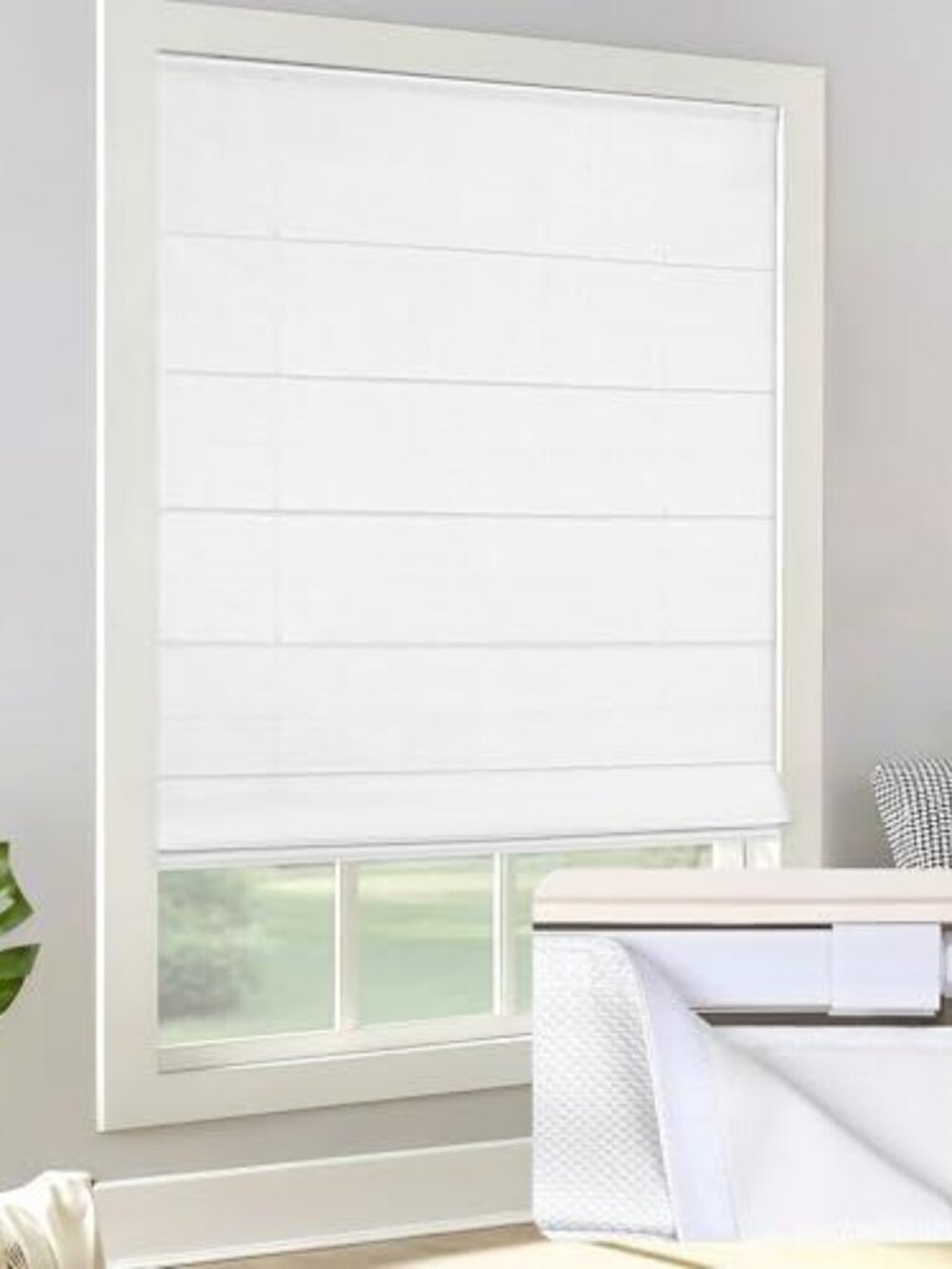 LazBlinds Cordless Roman Shades - No Drill Easy Install Light Filtering Window B